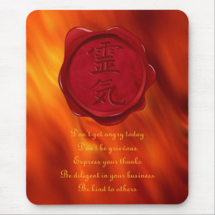 Mousepad selo da cera - REIKI & ondas do vermelho do fogo