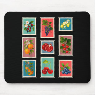 Mousepad Selo de Fruta de Verão Selo Postal de Fruta Vintag