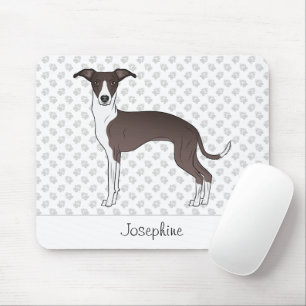 Mousepad Selo E Greyhound Italiano Branco Com Nome Personal