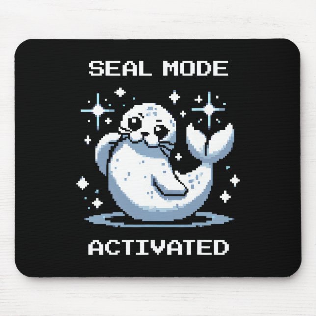 Mousepad Selo Modo Ativado Pixel Art Selo Estilo Retro Game (Frente)