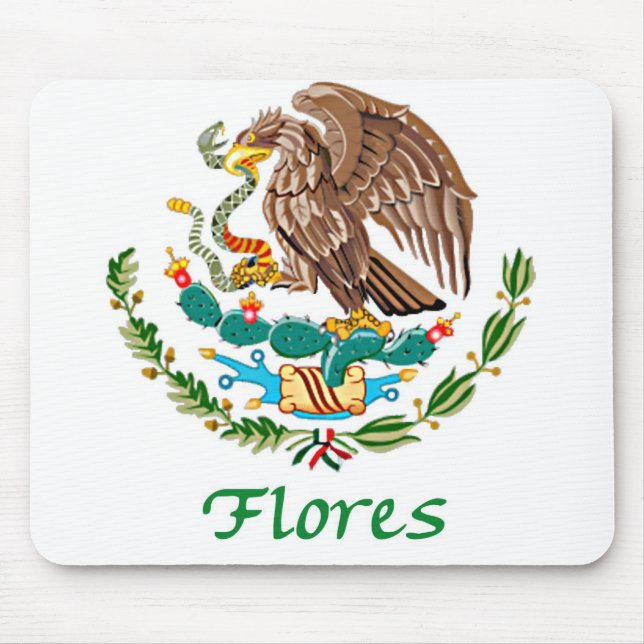 Mousepad Selo nacional mexicano de Flores (Frente)