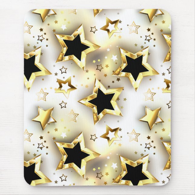 Mousepad Sem costura leve com estrelas douradas (Frente)