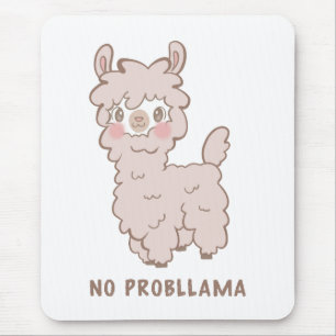 Mousepad Sem Problemas Kawaii - Lama Rosa