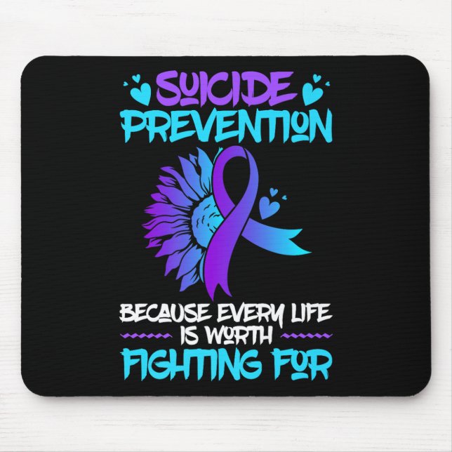 Mousepad Semana de Apoio à Saúde Mental Conscientização sob (Frente)