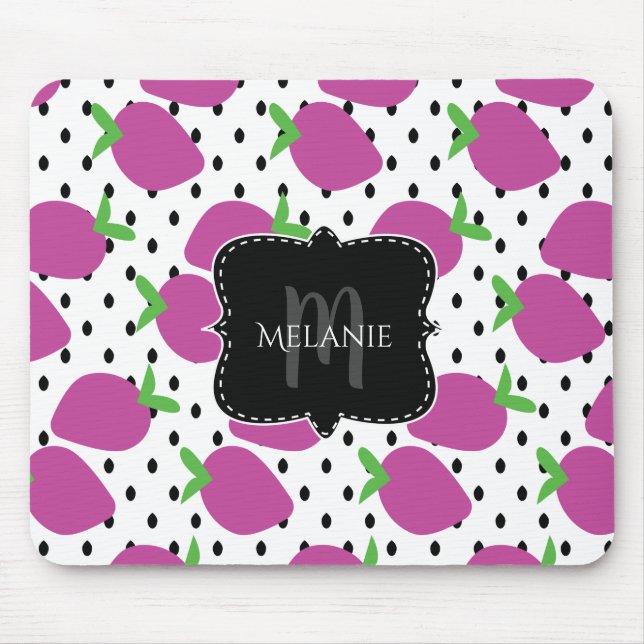 Mousepad Sementes de Morango Abstrato de de Mouse Personali (Frente)