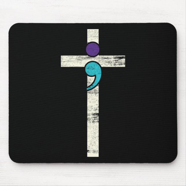 Mousepad Semicolon Cross Mental Health Awarume Figurume Wa (Frente)