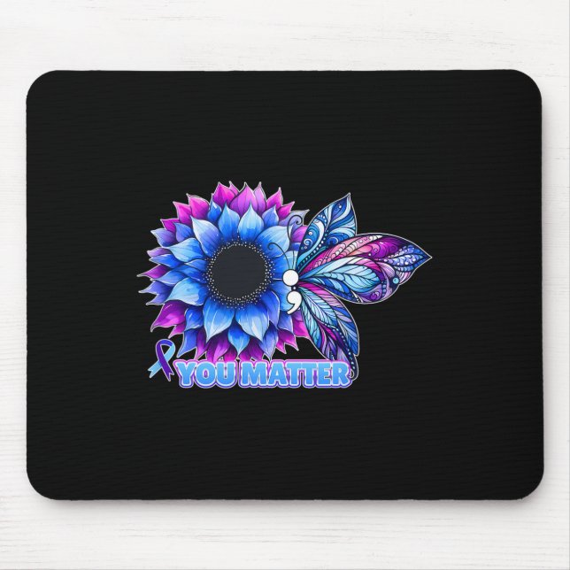 Mousepad Semicolon para a prevenção do suicídio (Frente)