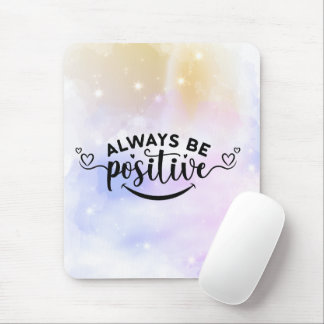 Mousepad Sempre Ser Positivo Amarelo Roxo