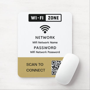 Mousepad Senha de Rede de Código QR de Wifi Elegante Simple