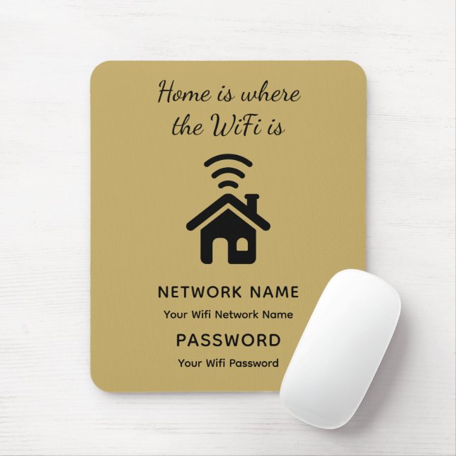Mousepad Senha e rede WiFi personalizadas para convidados (Com mouse)