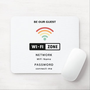 Mousepad Senha Simples E Minimalista De Wifi Branco