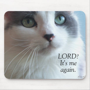 Mousepad Senhor, é mim gato outra vez Praying Meme