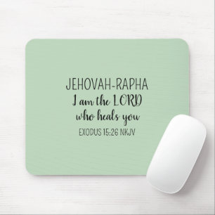 Mousepad Senhor Quem Cura Verde Claro Simples Cristão