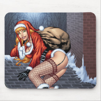 Mousepad Senhora Claus Telhado que entrega presentes de