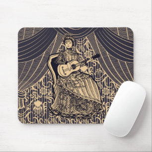 Mousepad Senhora com guitarra