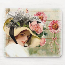 Mousepad Senhora da flor do vintage