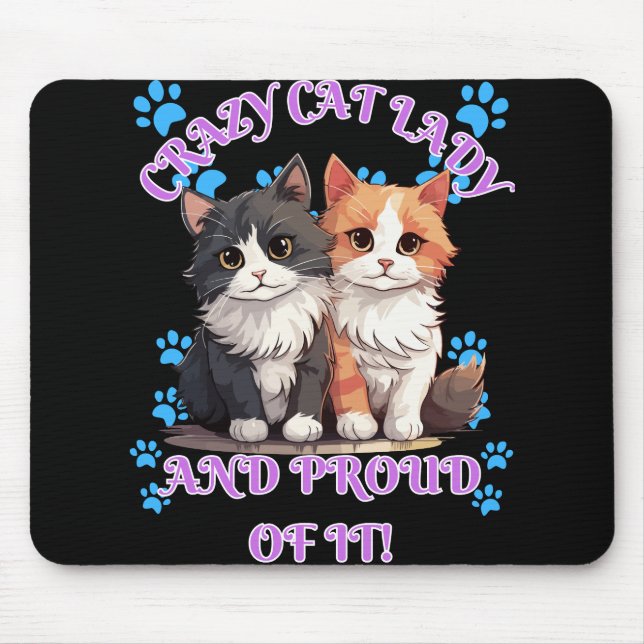 Mousepad Senhora de Gato Louca (Frente)