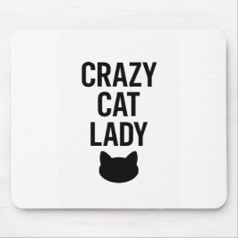 Mousepad Senhora de Gato Louca - Presente de Gato Engraçado