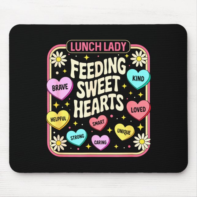 Mousepad senhora do almoço valentines retrô cafeteria fofaS (Frente)