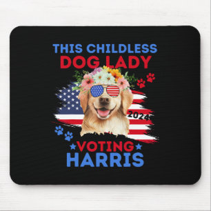 Mousepad Senhora do Cachorro Vote Kamala Harris 2024 Golden