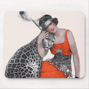 Mousepad Senhora e leopardo