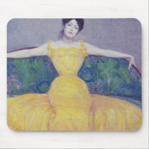 Mousepad Senhora em um vestido amarelo, 1899