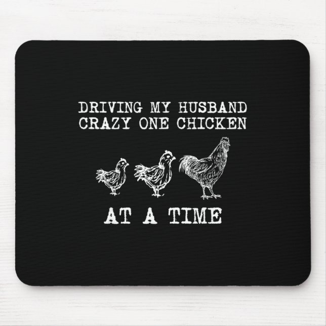 Mousepad Senhora Frango Louco Frango Engraçado Pequeno_1  (Frente)