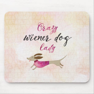 Mousepad Senhora louca do cão do Wiener