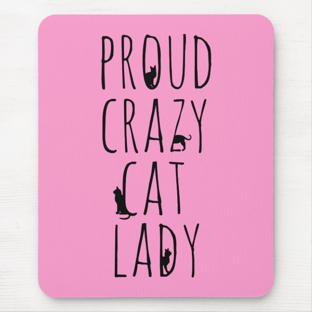 Mousepad Senhora louca orgulhosa do gato (Frente)