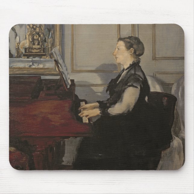 Mousepad Senhora Manet no piano, 1868 de Manet | (Frente)