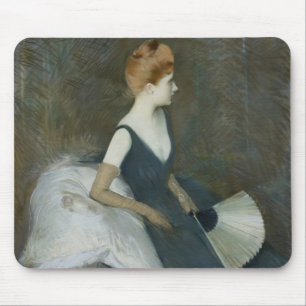 Mousepad Senhora Marta Le Tellier Sitting em um sofá