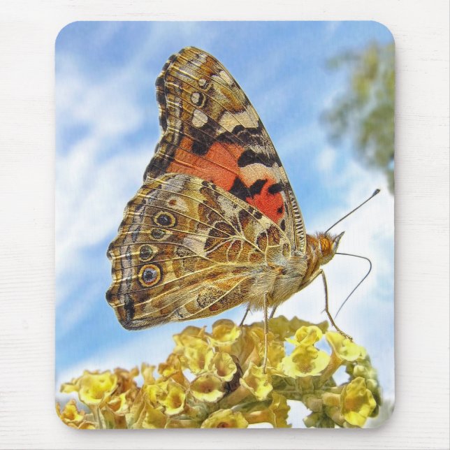 Mousepad Senhora pintada borboleta (Frente)