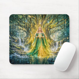 Mousepad Senhora Sob a Árvore do Mundo Fantasia Encantada