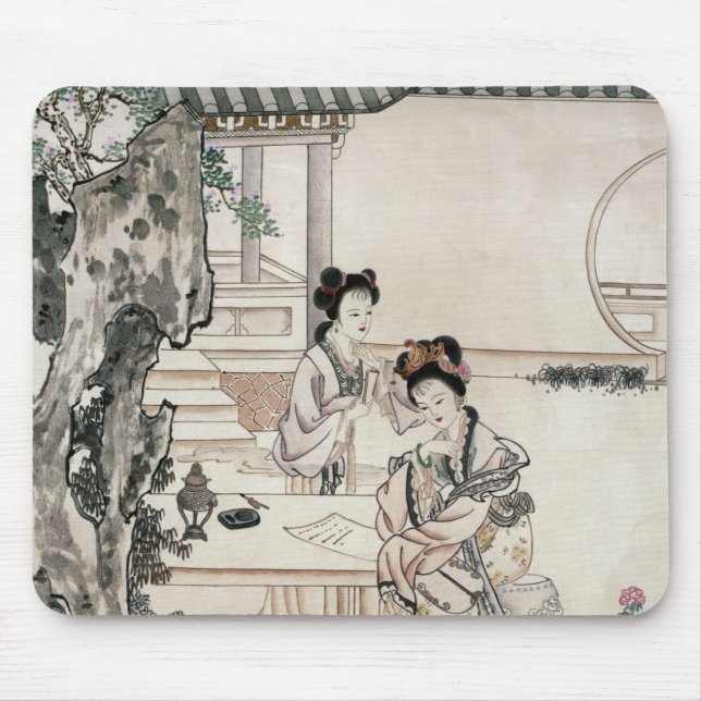 Mousepad Senhoras chinesas em um jardim (Frente)