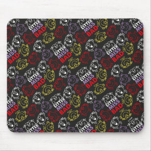 Mousepad Senhorita pequena Mau teste padrão preto, vermelh