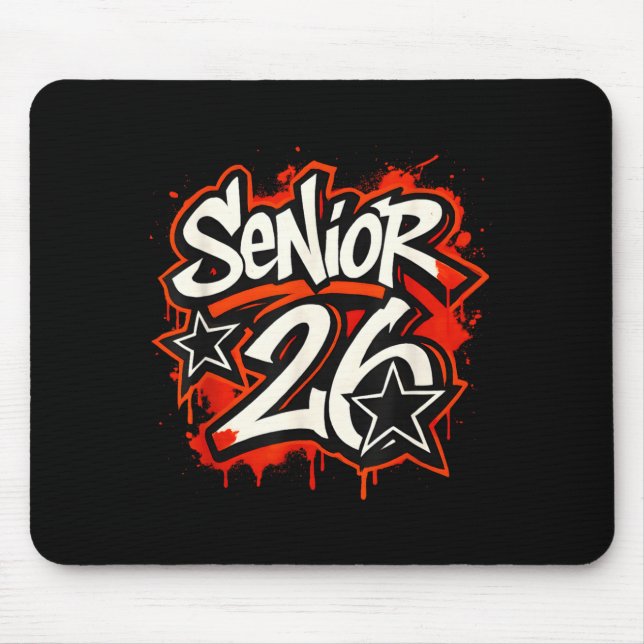Mousepad Senior 2026 Graffiti Drip Style Graduation Graphic (Frente)