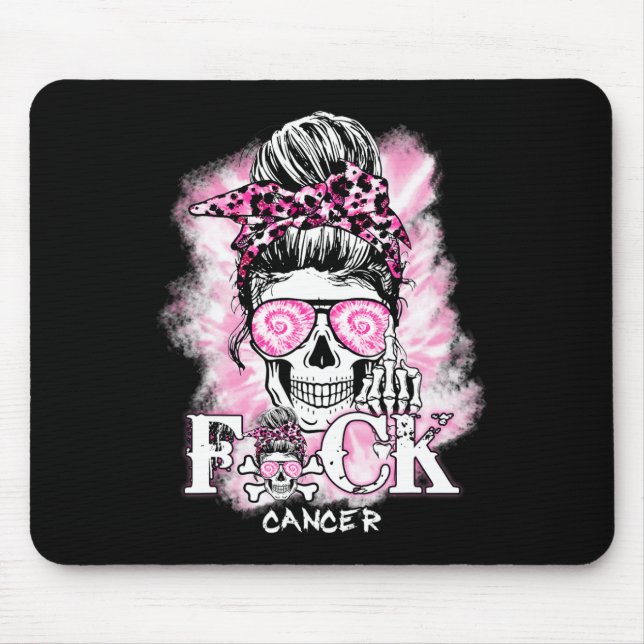 Mousepad Sensibilização do Cancer Crânio F Cancer Ck Rib Ro (Frente)
