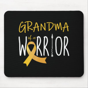 Mousepad Sensibilização do cancer infantil Vovó de um guerr