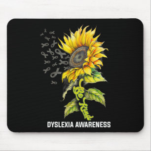 Mousepad Sensibilização para a dislexia de girassol