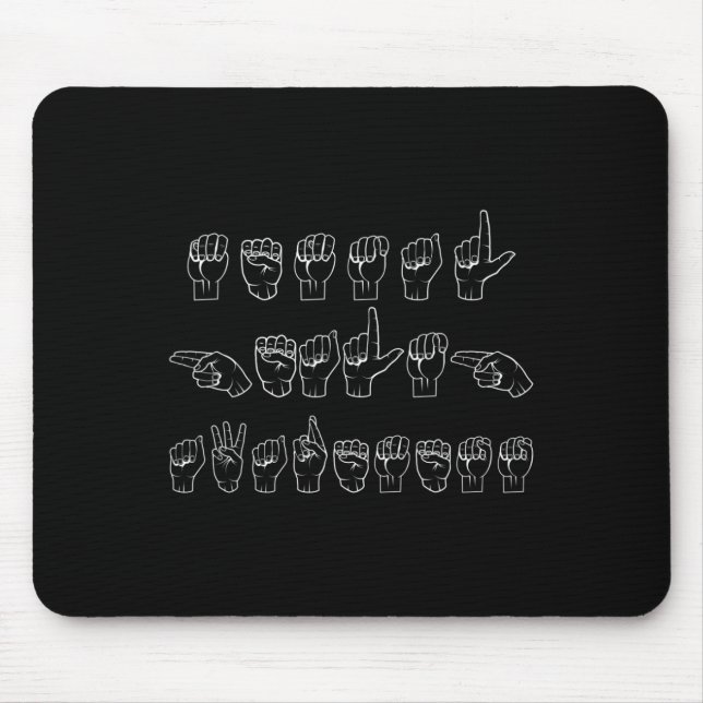 Mousepad Sensibilização para a saúde mental - Sinal de ASL  (Frente)