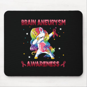 Mousepad Sensibilização para o neurismo do cérebro Unicórni
