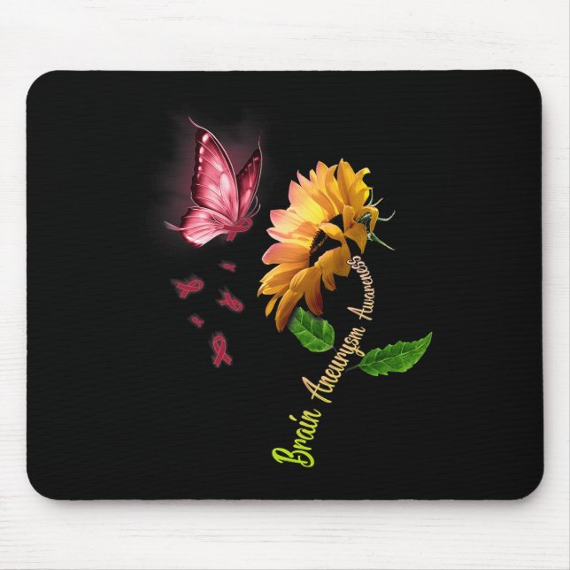 Mousepad Sensibilização para o neurismo dos Cérebros Sunflo (Frente)