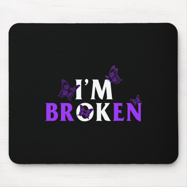 Mousepad Sensibilização para overdose de drogas Estou quebr (Frente)