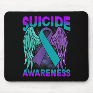 Mousepad Sensibilização Suicida Asas de Roupa Fita Suicídio