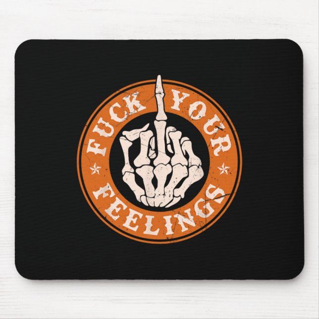 Mousepad Sentimentos do Halloween Skeleton Mão do Meio (Frente)