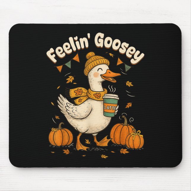 Mousepad Sentindo-se Ganso Outonal Café com especiarias de  (Frente)
