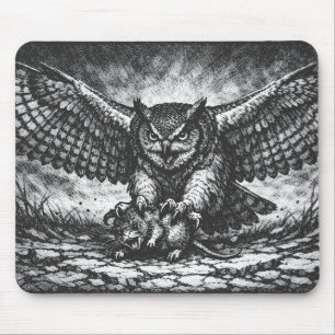 Mousepad Sentinela de Coruja Alada por BurnsInHell