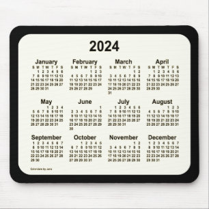 Mousepad Sepia 2024 no calendário preto de Janz Dois Tonela