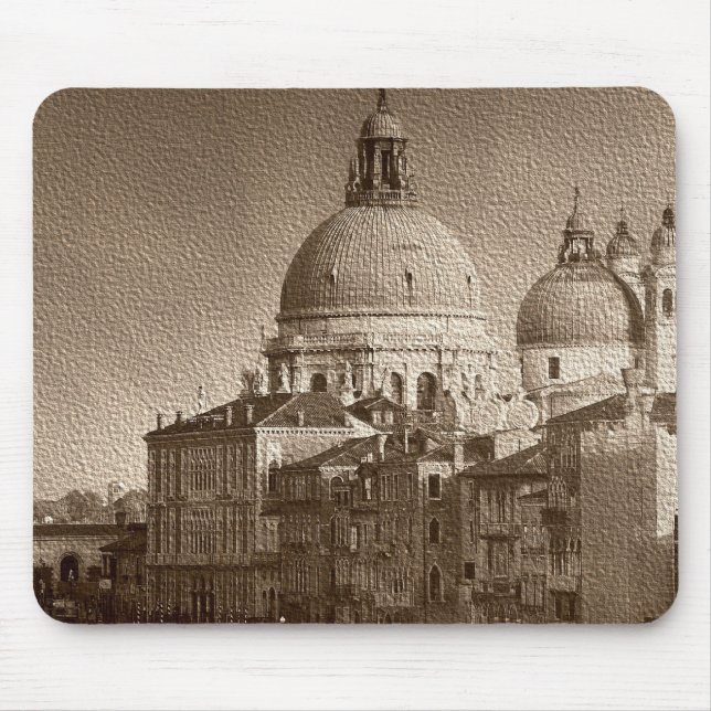Mousepad Sepia - Efeito de Papel Venice Grande Canal (Frente)