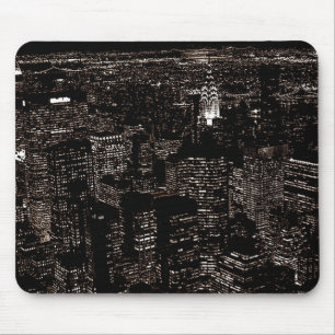 Mousepad Sepia Nova Iorque Night Skyline